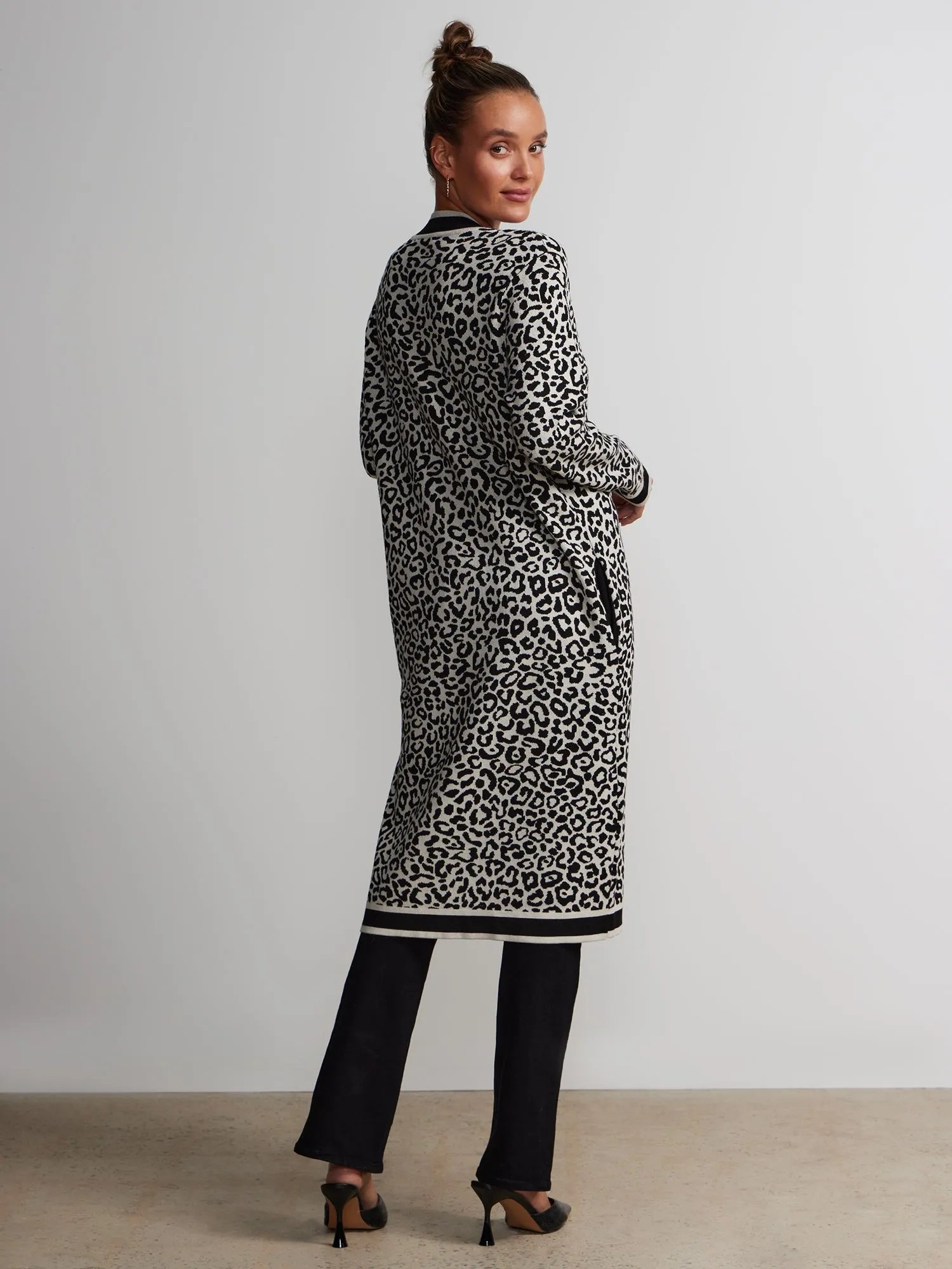 Long Sleeve Animal Print Cardigan