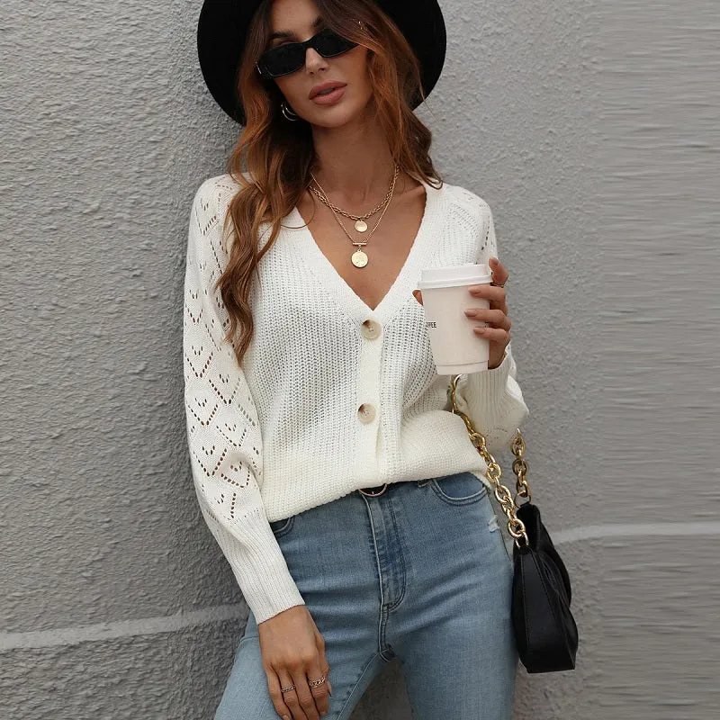 Long Sleeve Button Down Knit Cardigan