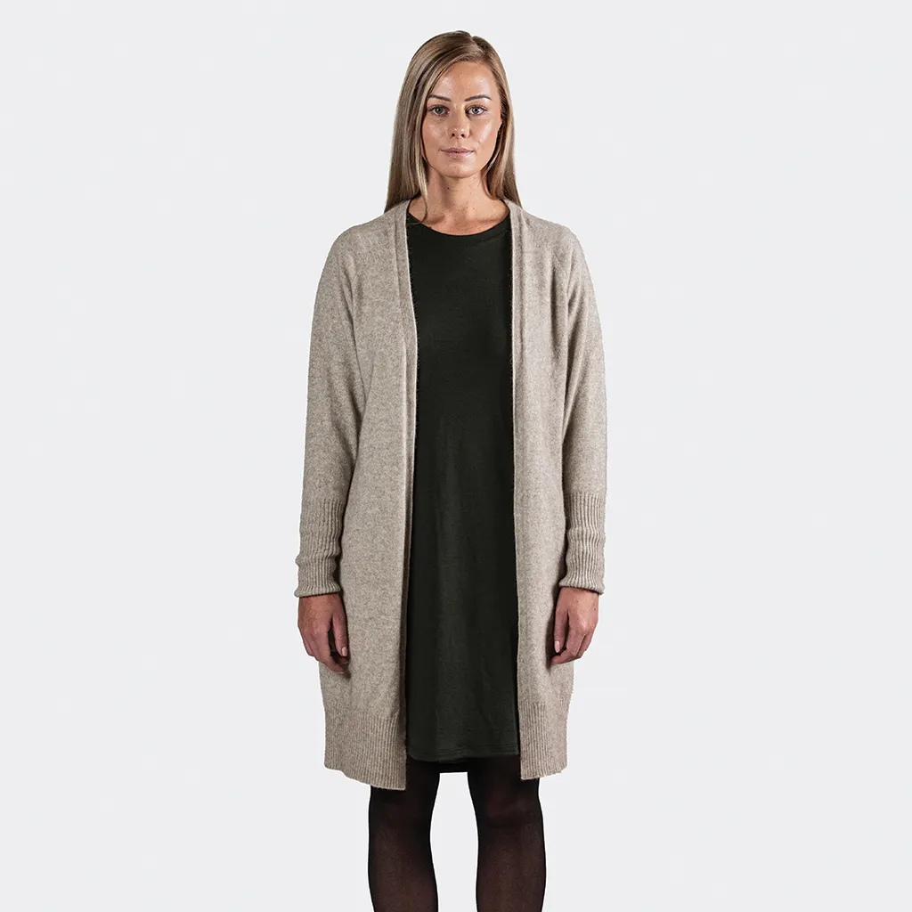 Longline Cardigan - Oat Marle