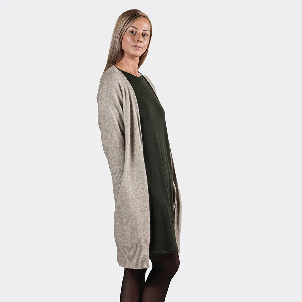 Longline Cardigan - Oat Marle