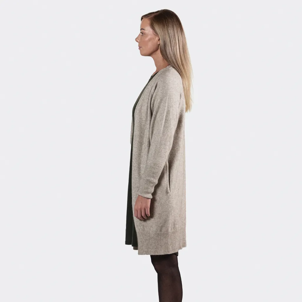 Longline Cardigan - Oat Marle