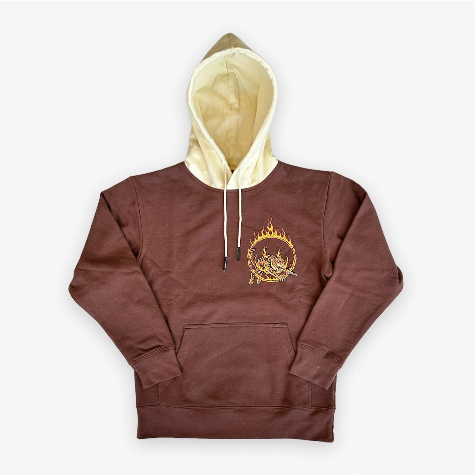 Market MAN EATER PULLOVER FLEECE HOODIE Brown cream