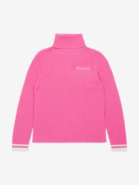 MARNI Girls Knitted Roll Neck Jumper in Pink