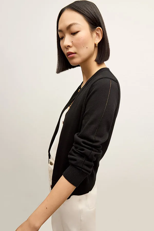 Mel Cardigan - Cotton Silk Knit :: Black