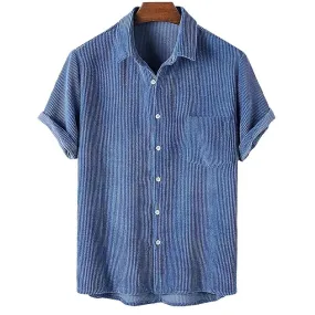 Men's Corduroy Short Sleeve Shirt 45897430YM