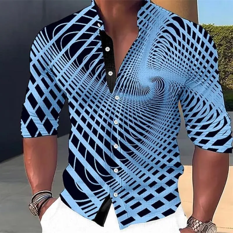 Men's Dizzy 3D Printed Round Neck Long Sleeve Shirt 59309424L