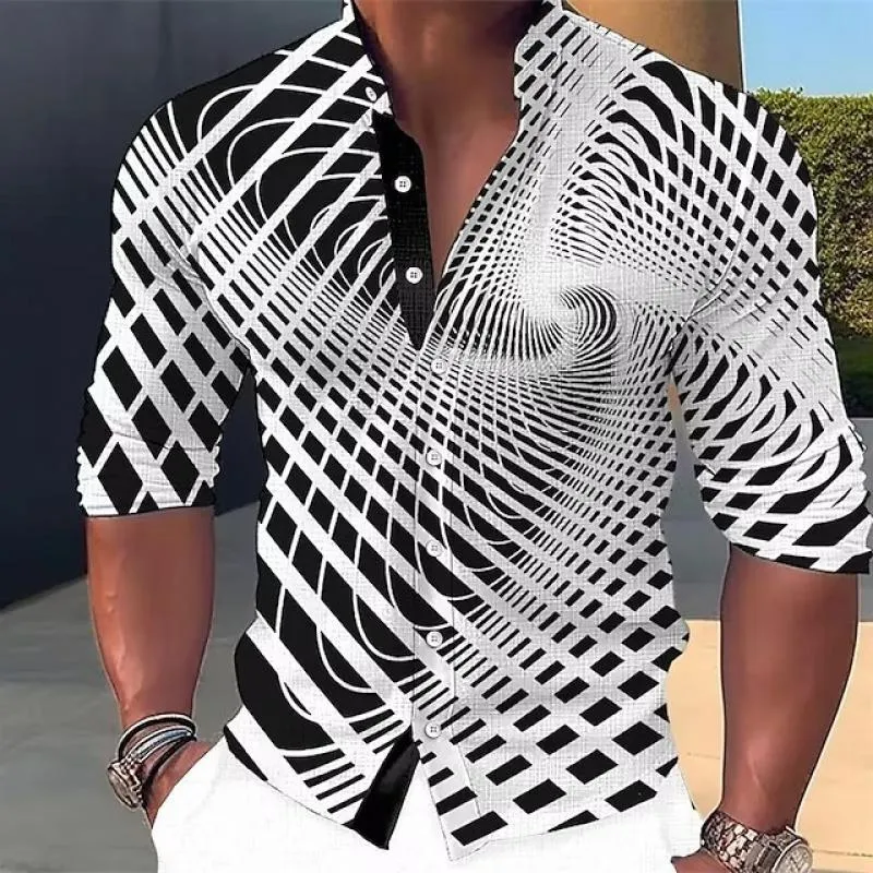 Men's Dizzy 3D Printed Round Neck Long Sleeve Shirt 59309424L