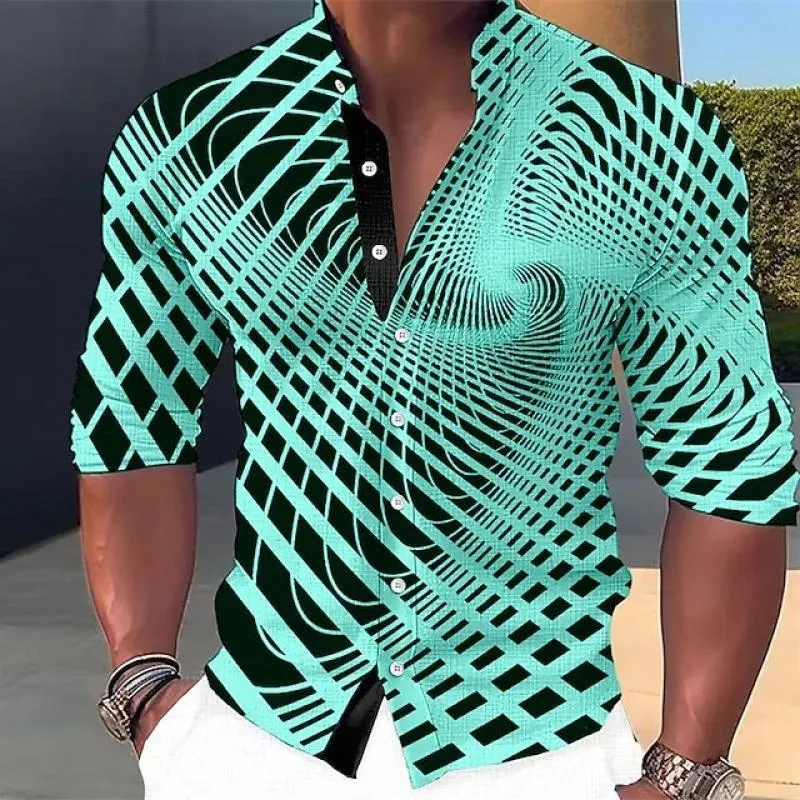 Men's Dizzy 3D Printed Round Neck Long Sleeve Shirt 59309424L