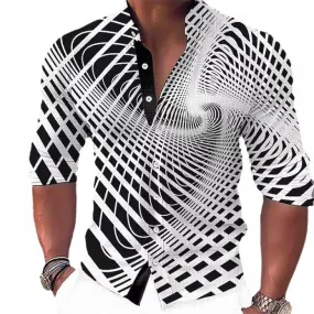 Men's Dizzy 3D Printed Round Neck Long Sleeve Shirt 59309424L