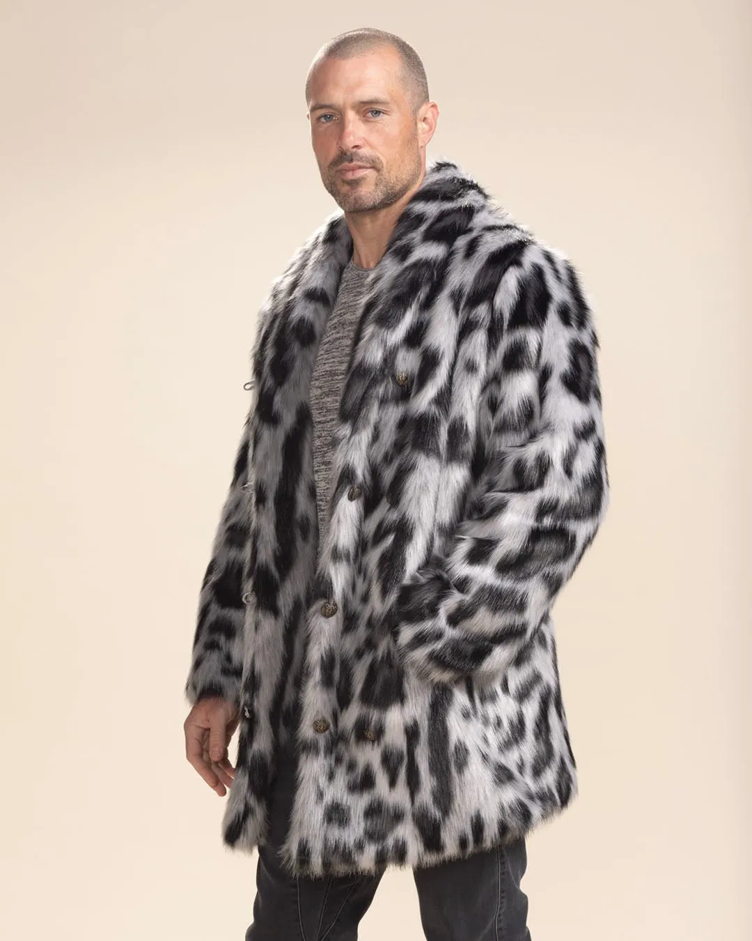 Men's Faux Fur Coat | Himalayan Snow Leopard