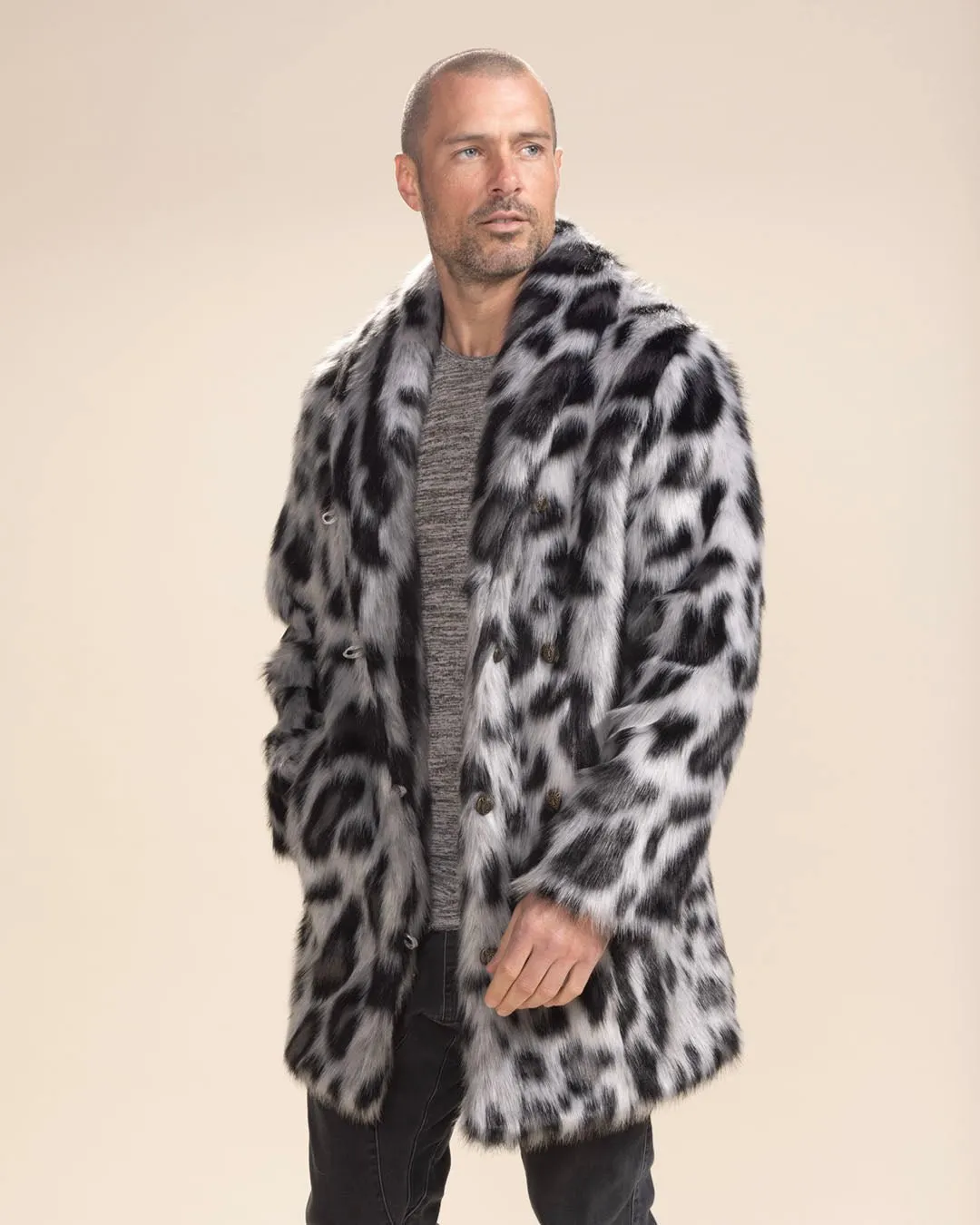 Men's Faux Fur Coat | Himalayan Snow Leopard