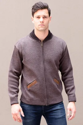 Men's Full Zip Jacket - Ash Brown