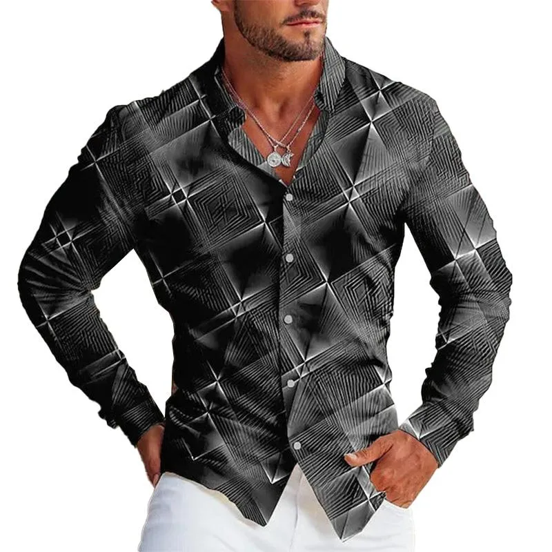 Men's Printed Long Sleeve Shirt 24170203YM