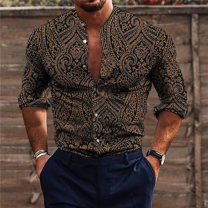 Men's Printed Long Sleeve Shirt 40979107YM