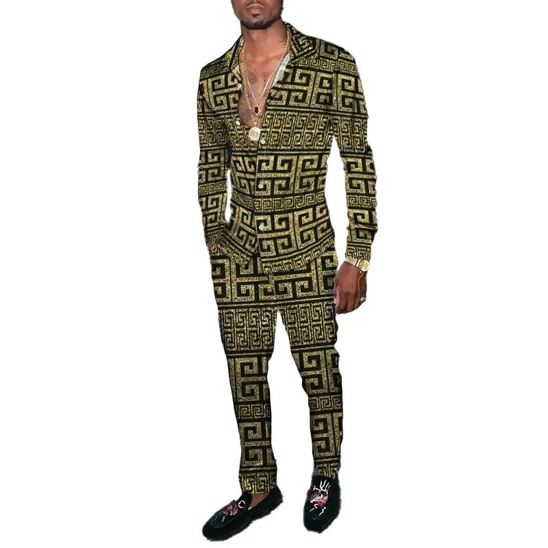 Men's Retro Print Suit 58029513YM