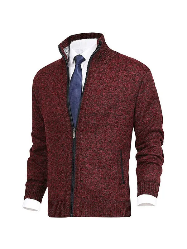 Men's Stand Collar Knitted Cardigan Jacket