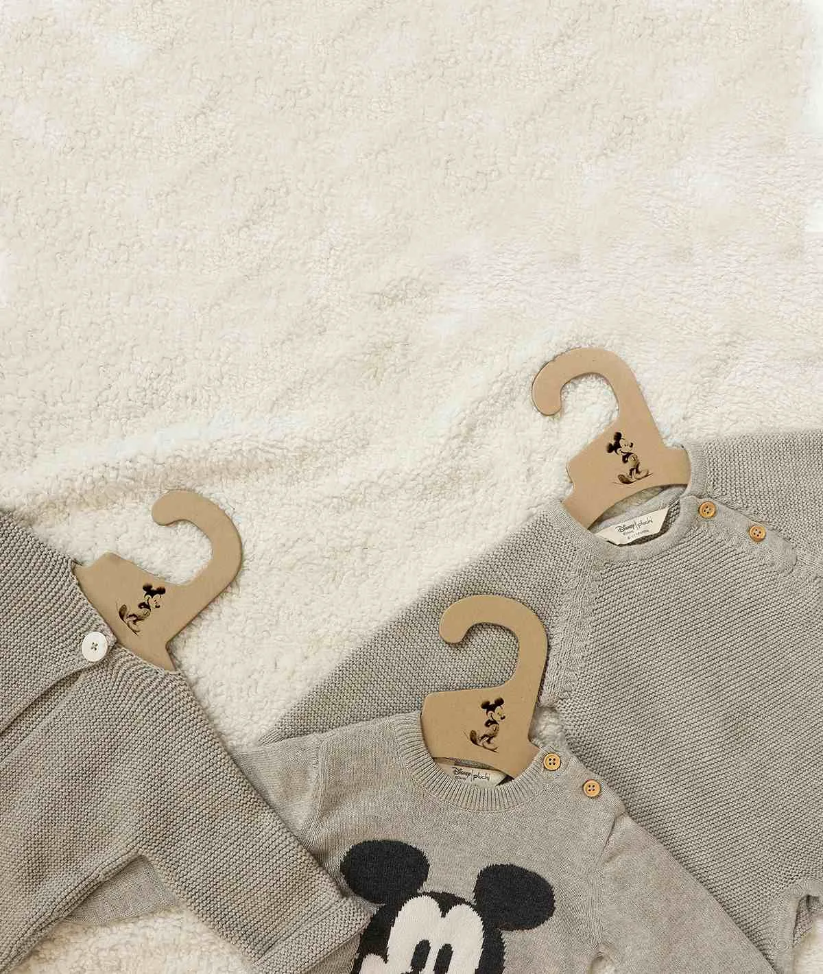 Mickey Mouse Jumper for Newborn Babies in Vanilla Grey Color