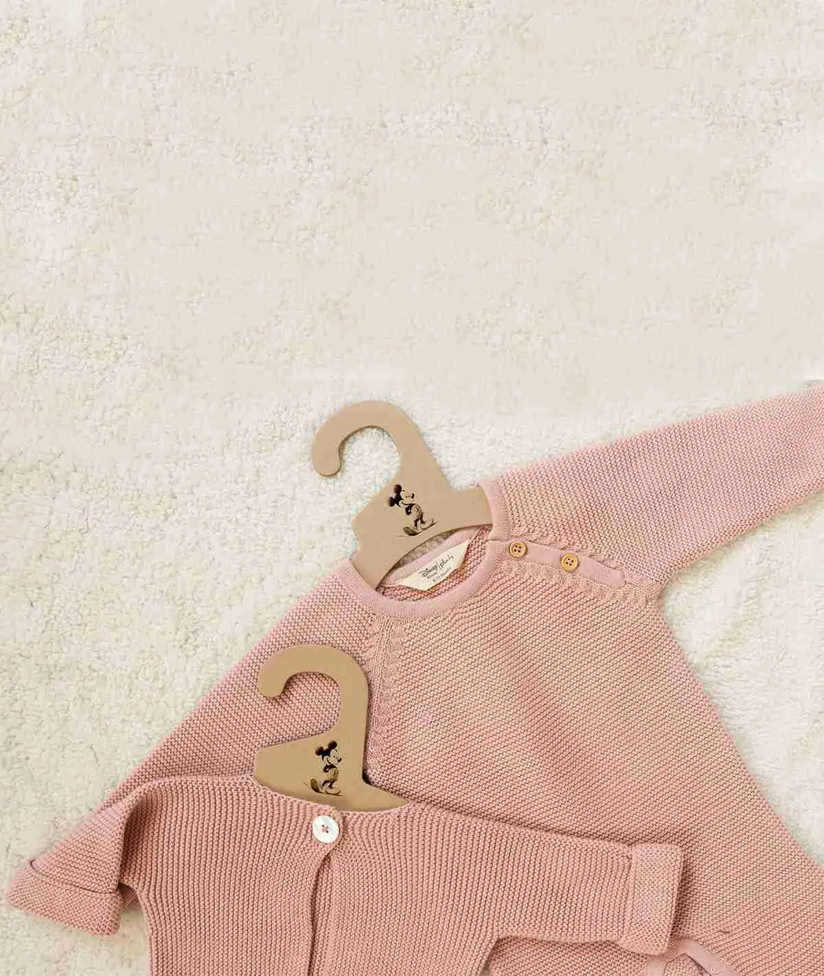 Minnie Mouse Cardigan for Newborn Babies in Pink Pearl Color