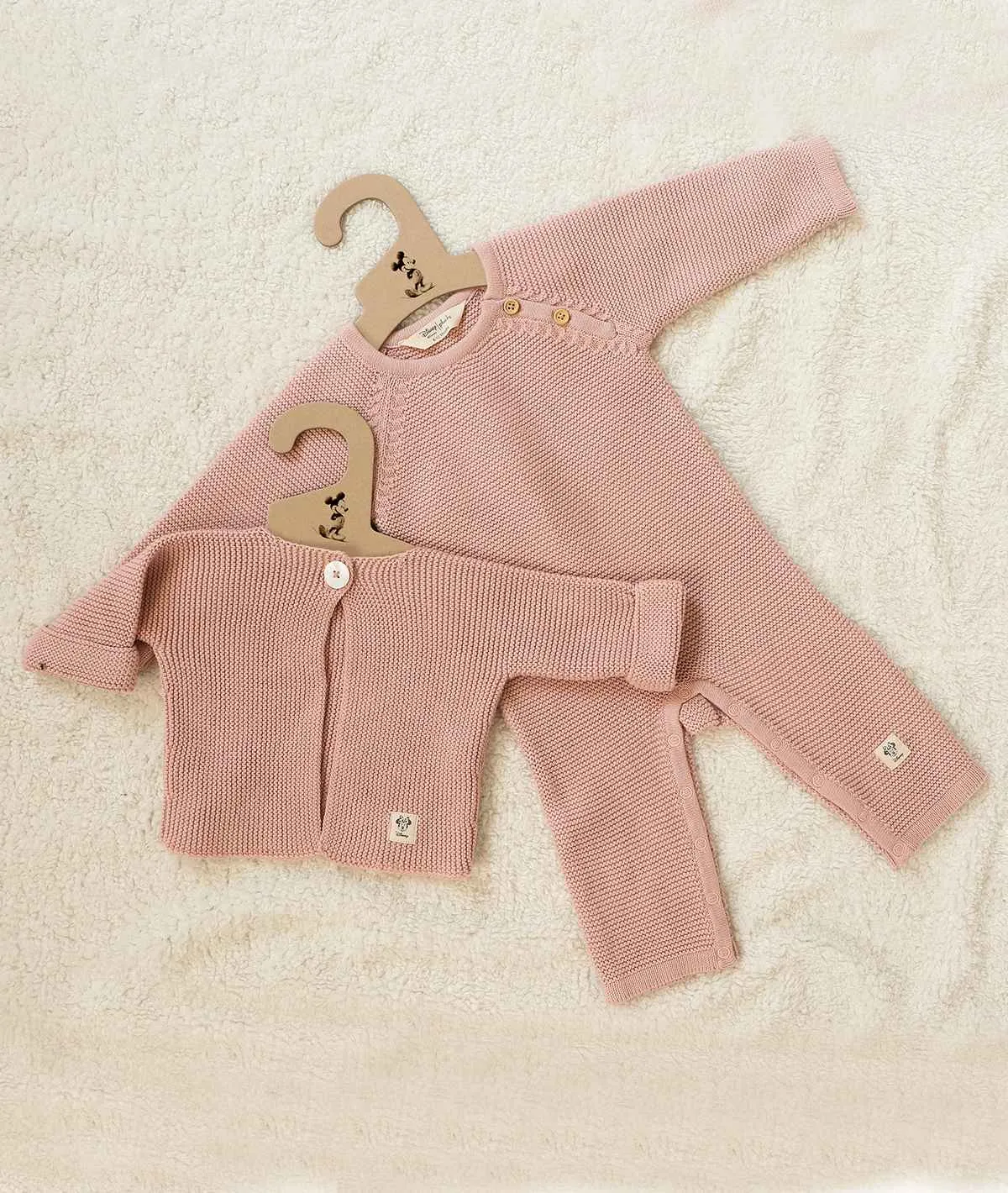 Minnie Mouse Cardigan for Newborn Babies in Pink Pearl Color