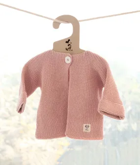 Minnie Mouse Cardigan for Newborn Babies in Pink Pearl Color