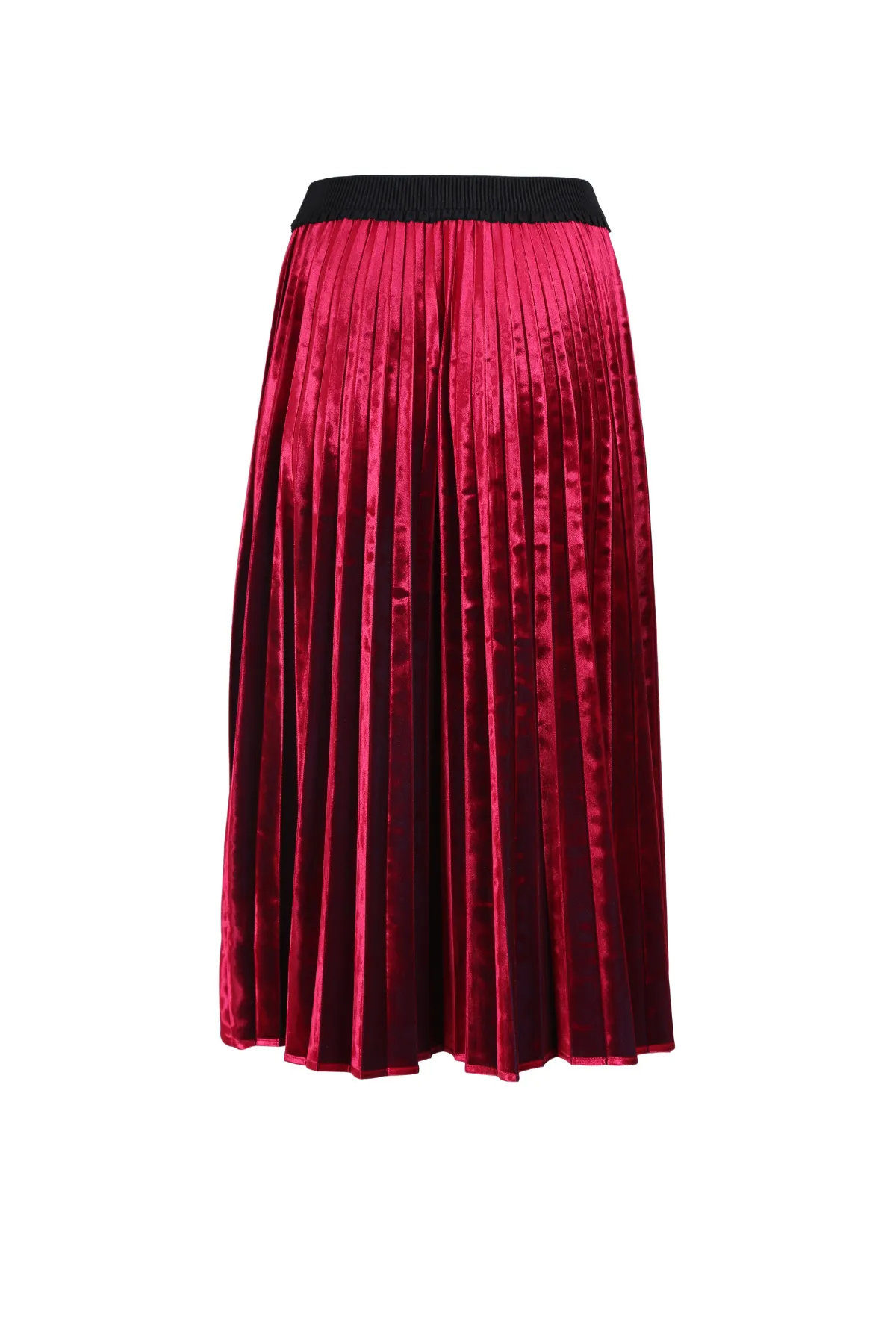 Mirage Velvet Pleated Skirt Fuchsia