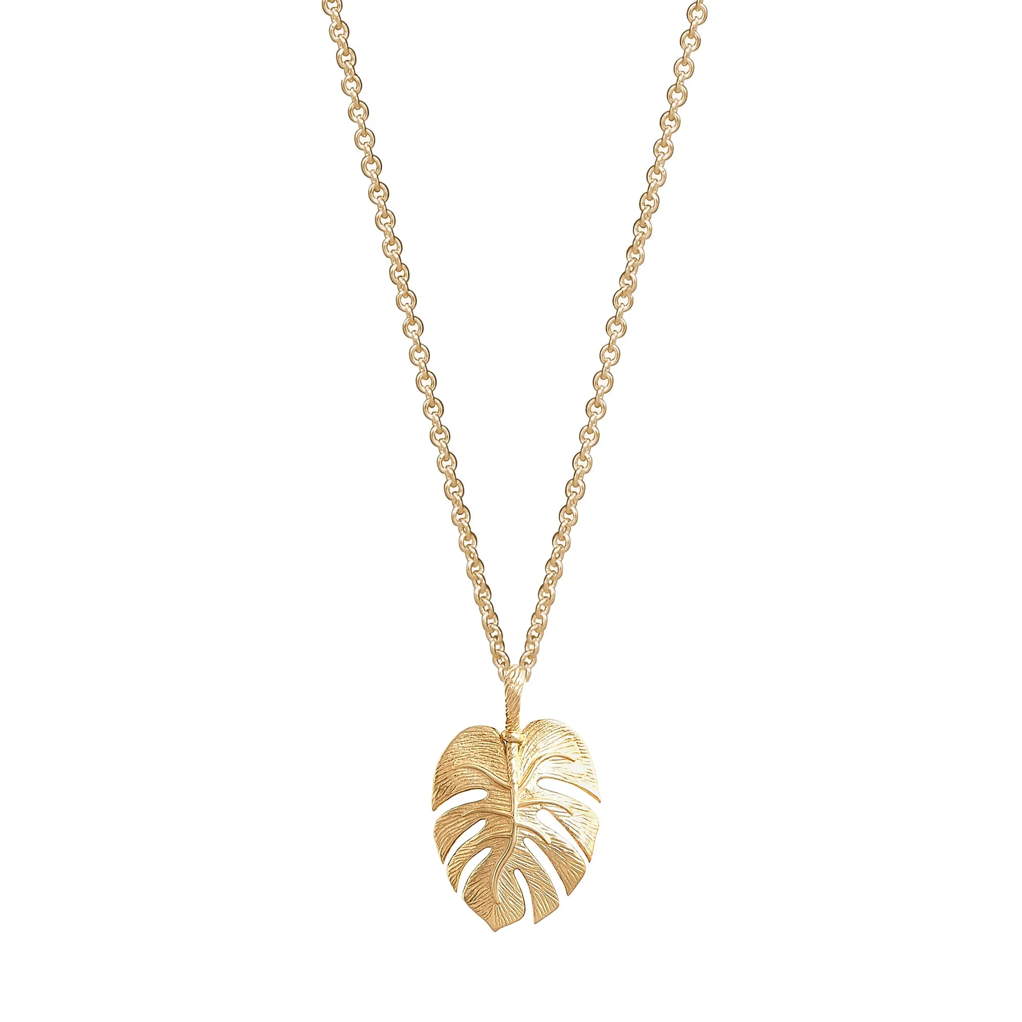 Monstera Palm Leaf Gold Vermeil necklace