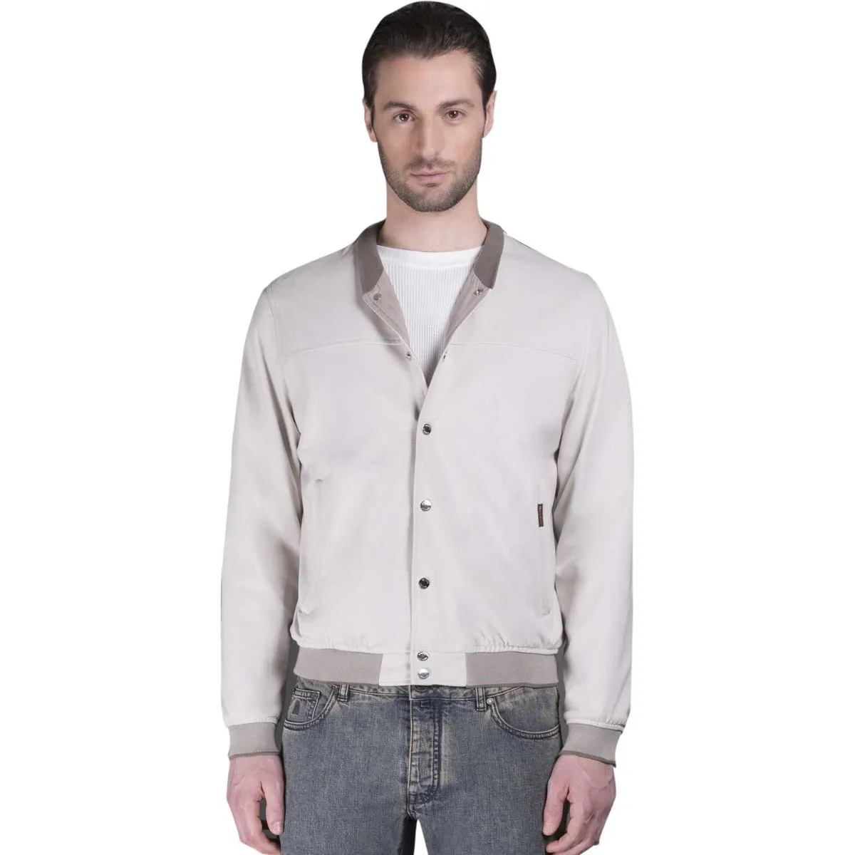 Moorer Ivory 'Darren' Lightweight Bomber Jacket