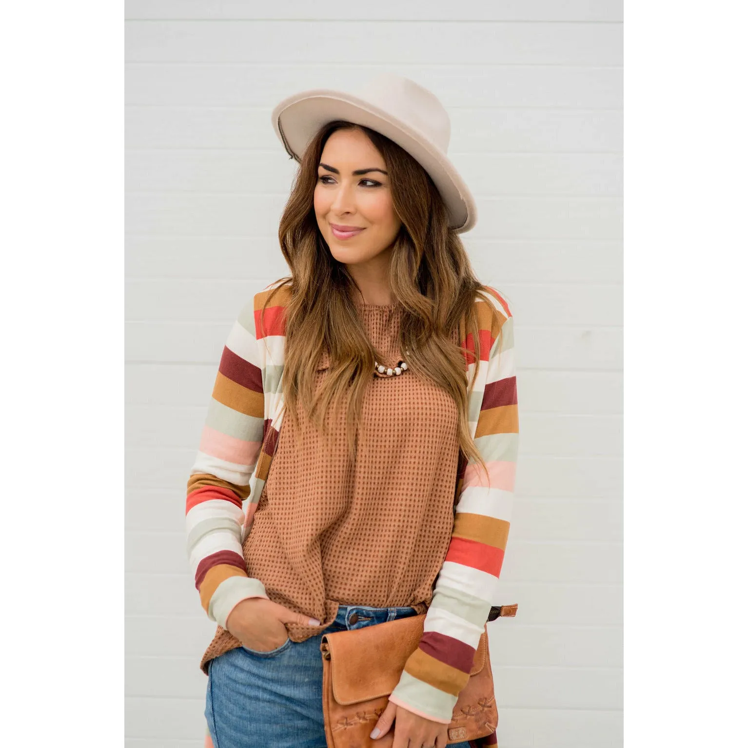 Muted Striped Tunic Cardigan