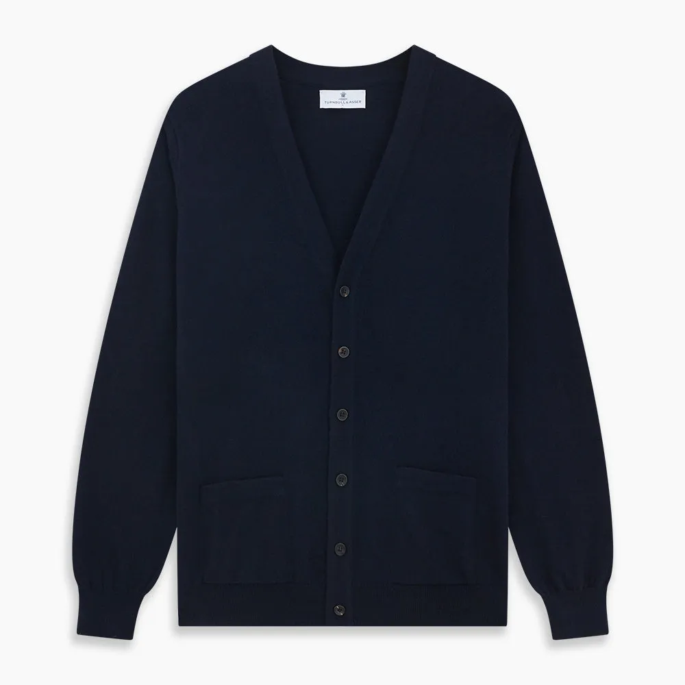 Navy Cashmere Cardigan