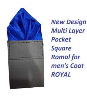 New Design Multi Layer Pocket Square Romal for men's Coat ROYAL