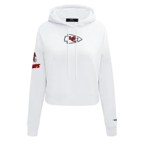 NFL KANSAS CITY CHIEFS CLASSIC WOMEN'S FLC CROPPED PO HOODIE (WHITE)