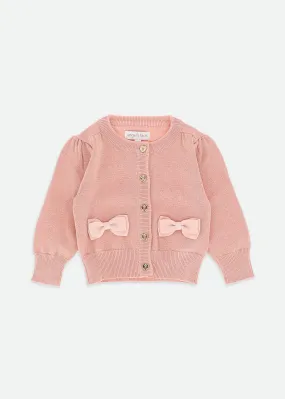 Nicolette Metallic Baby Cardigan Blush