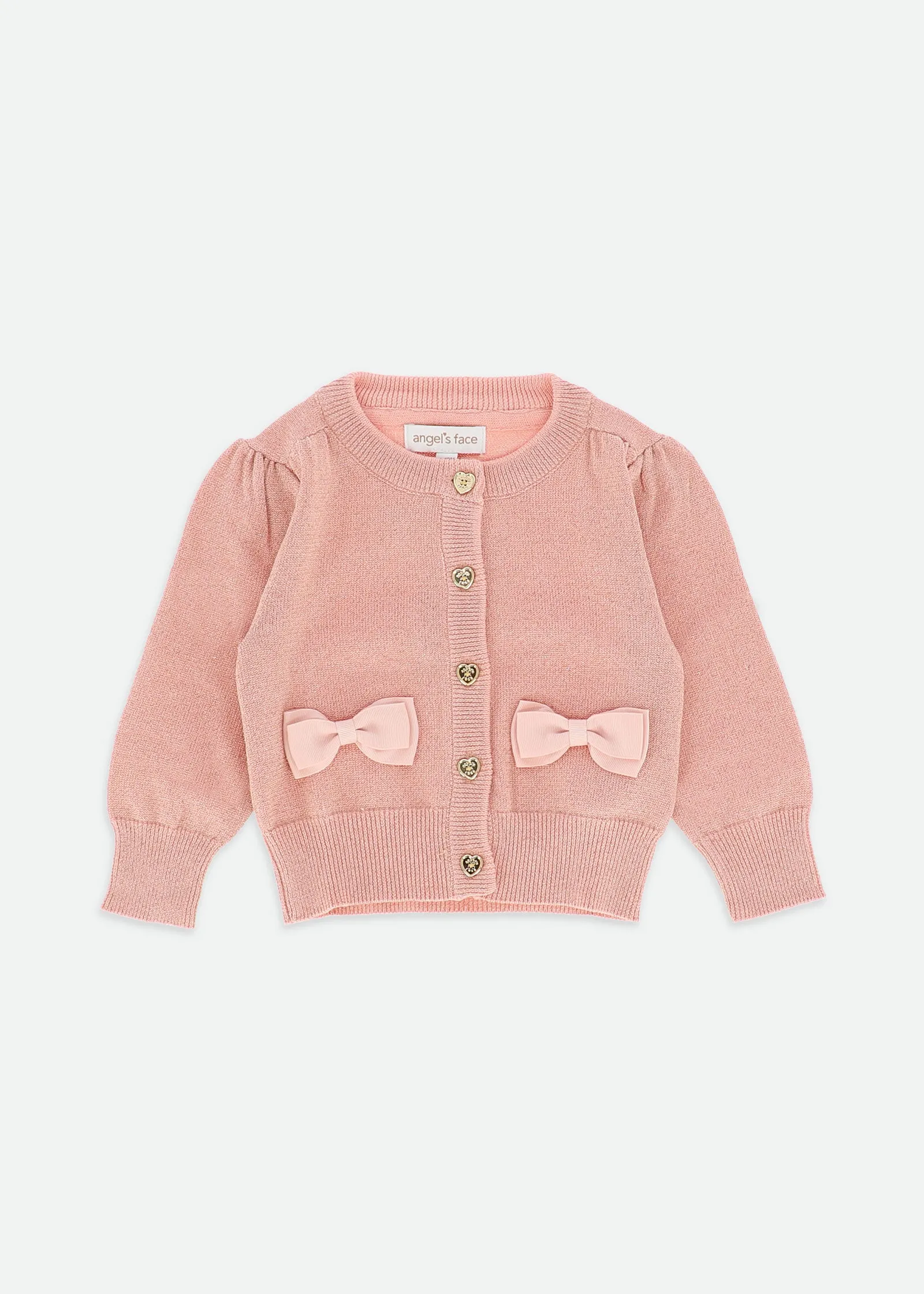 Nicolette Metallic Baby Cardigan Blush