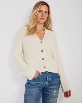 Not Monday Ellis Fisherman Cardigan Ecru