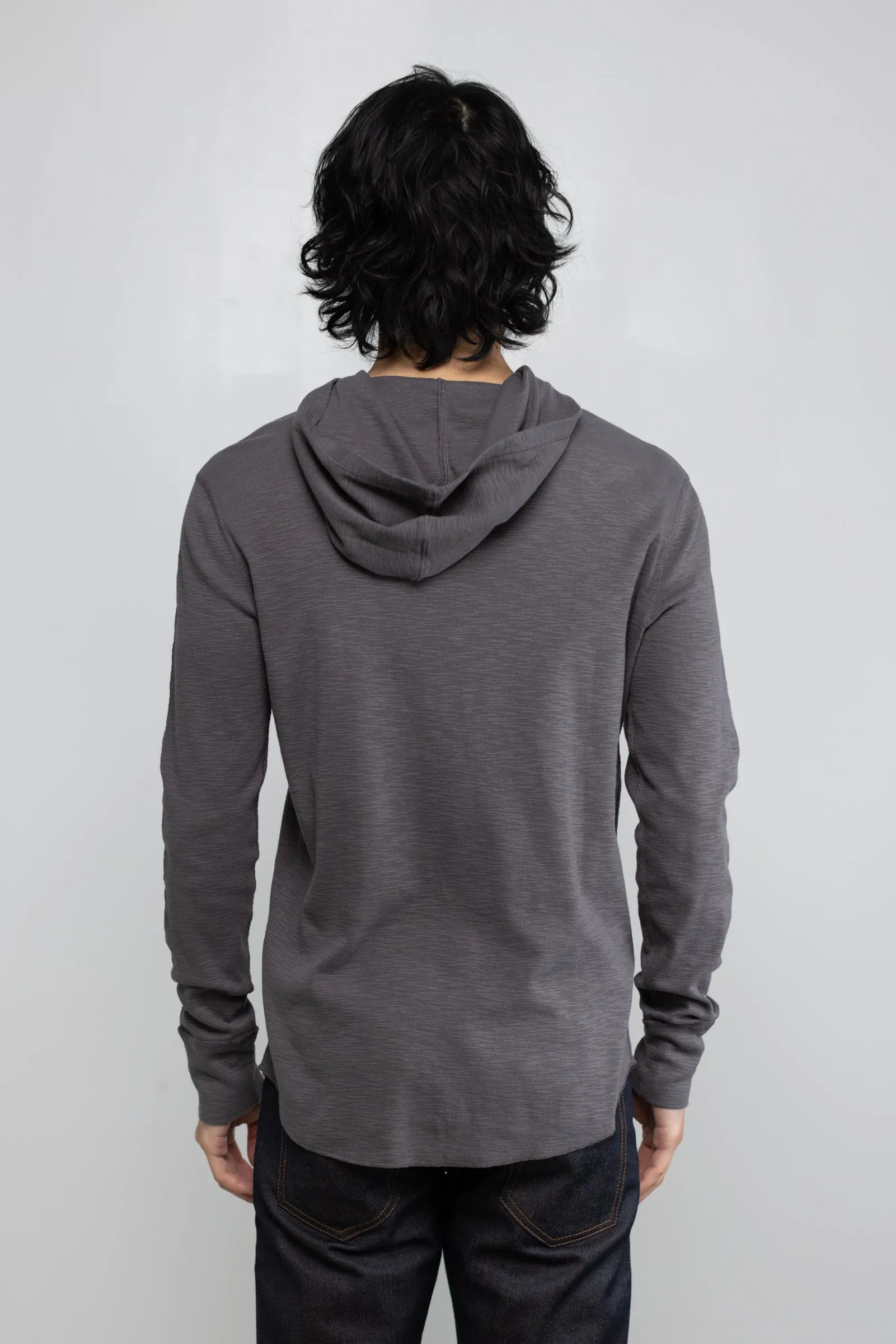 NS2165-7 Slub 1x1 Pullover Hoodie in Grey