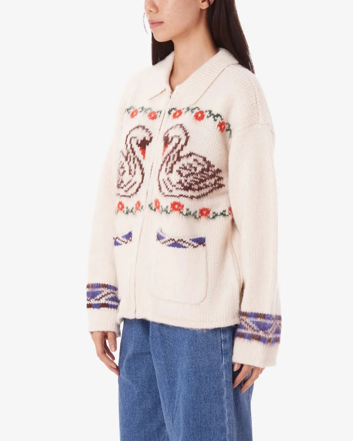 Obey - Swans Zip Sweater - Unbleached Multi