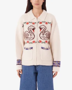 Obey - Swans Zip Sweater - Unbleached Multi