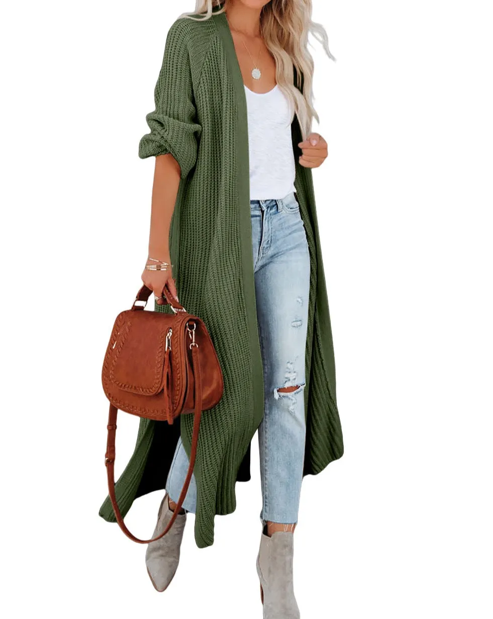 Open Front Slit Duster Cardigan