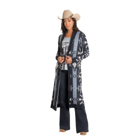 Panhandle Women's Navy Open Front Duster Cardigan