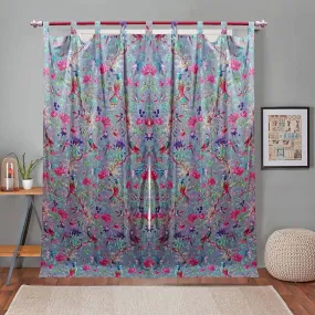 Paradise  Curtain Pair- Light Grey