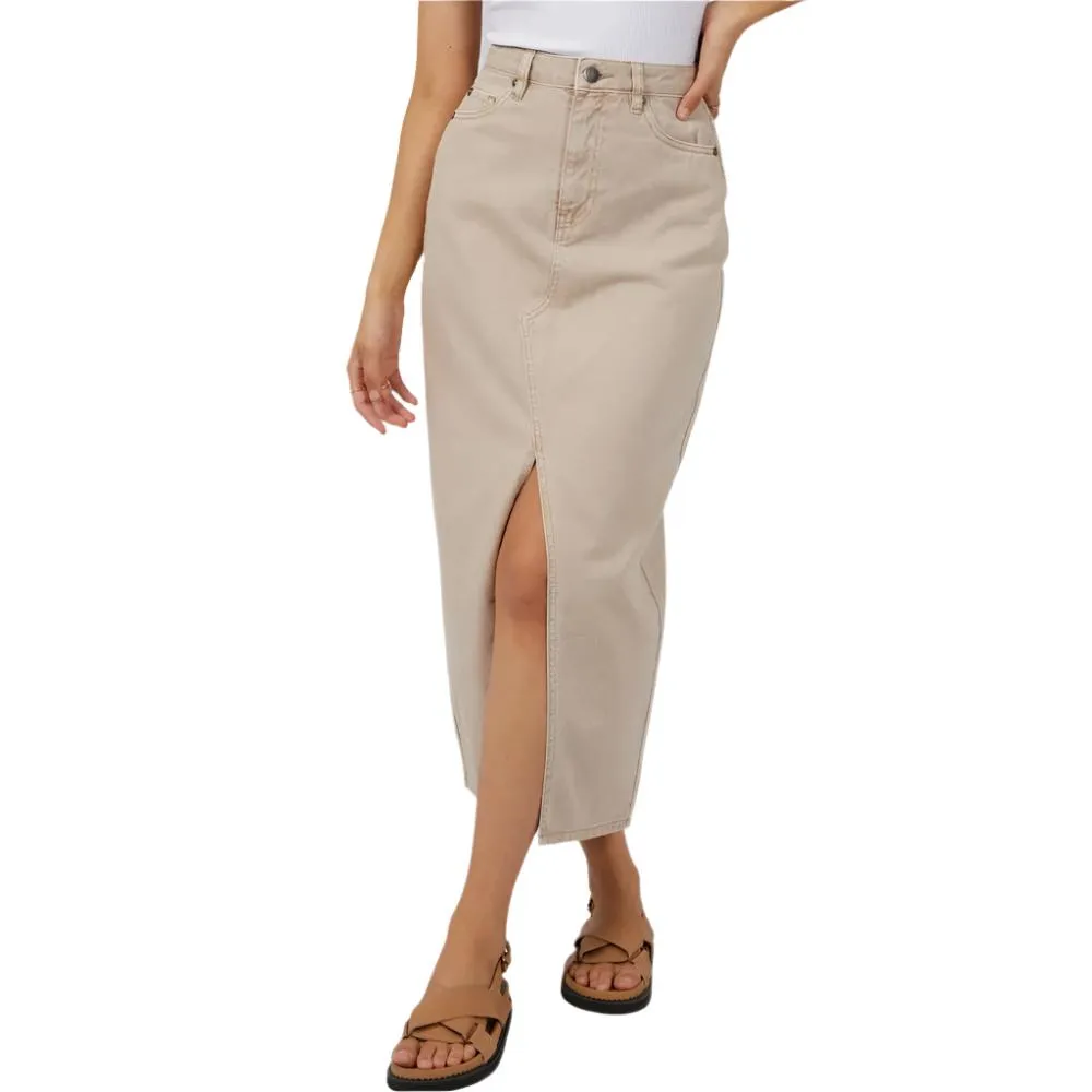 Pia Maxi Skirt - Beige - Womens