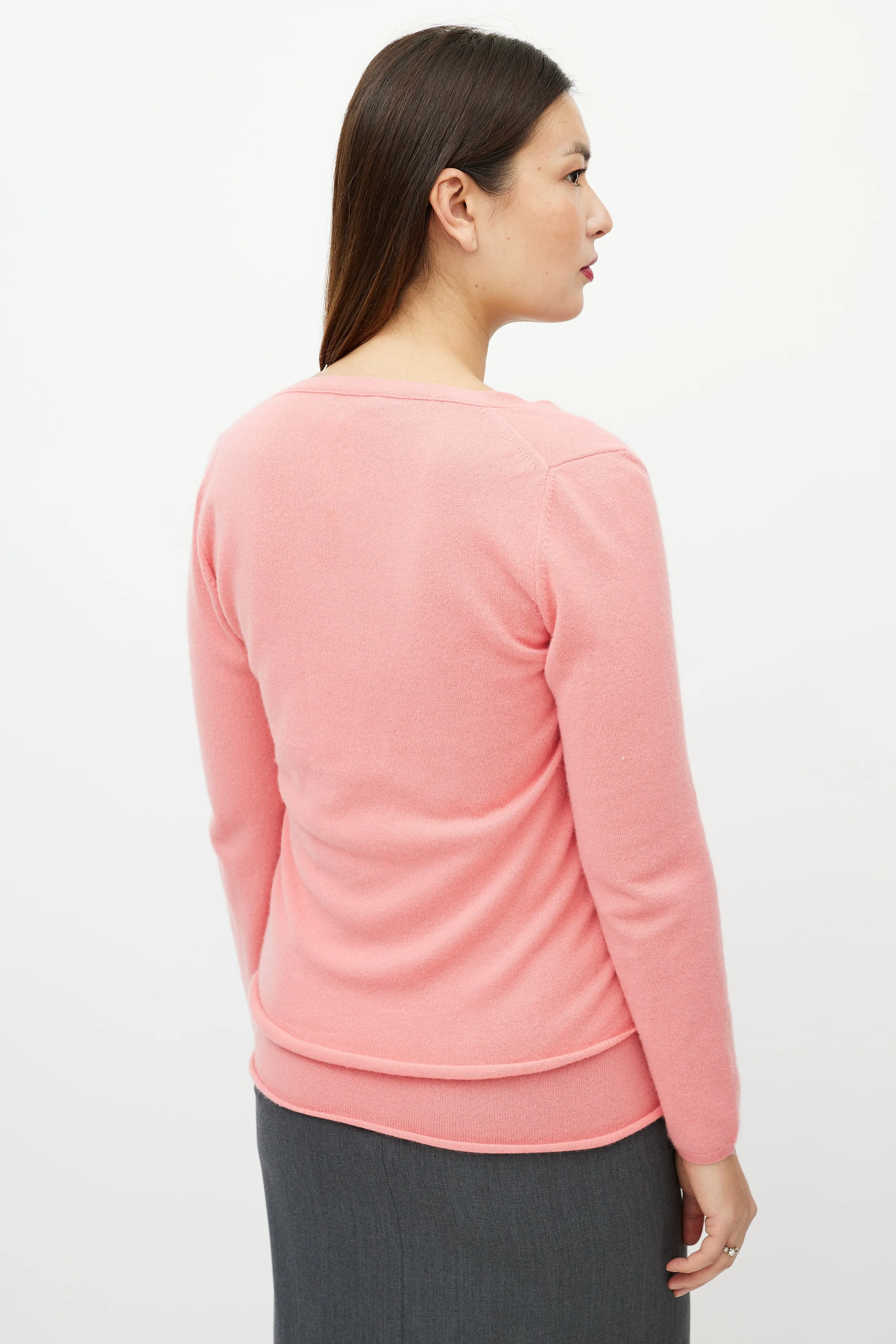 Pink Cashmere Tank & Cardigan Set