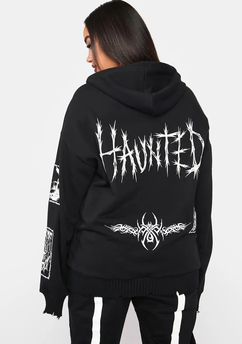 Plus Haunted Heart Graphic Hoodie