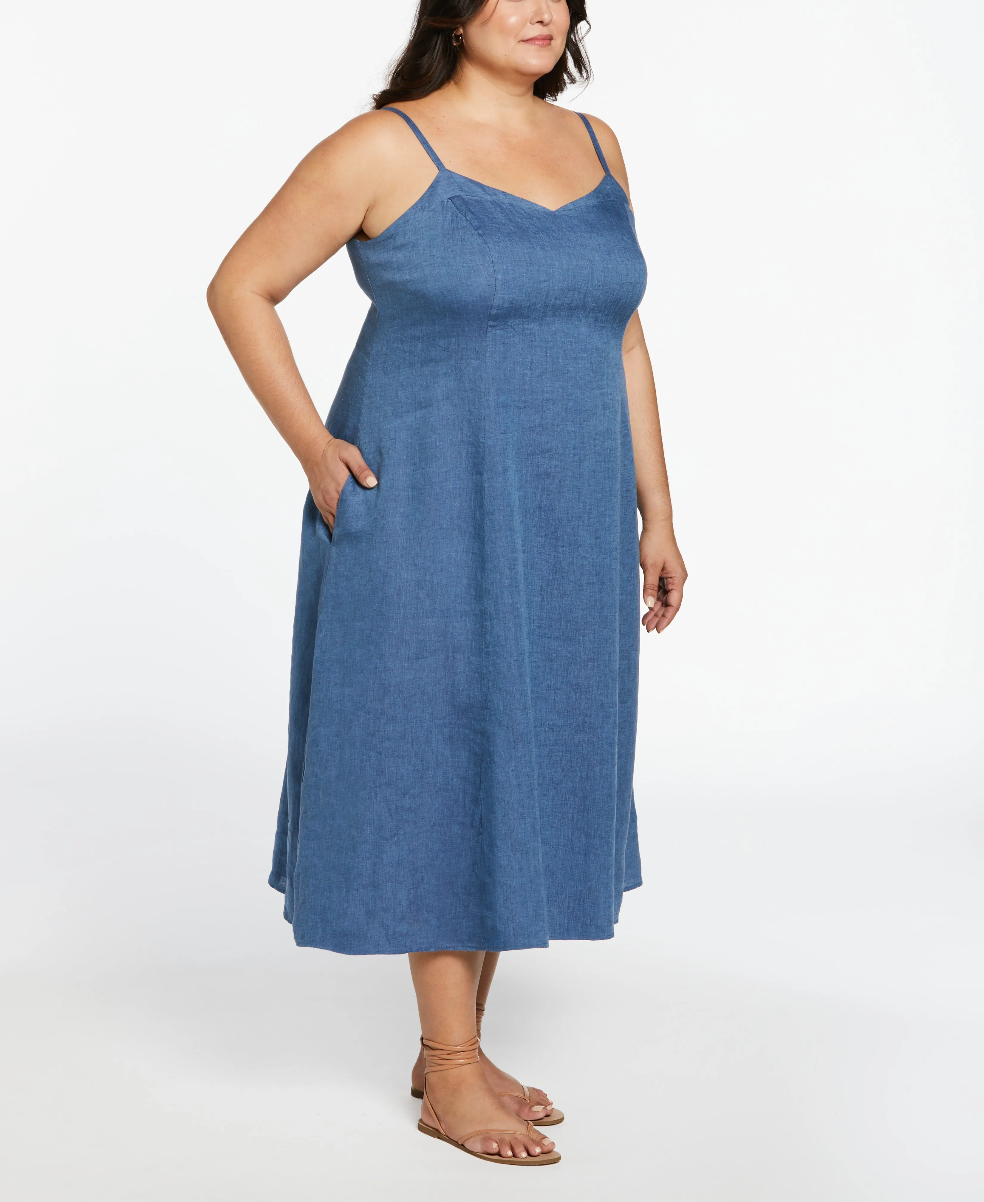 Plus Size A-Line Linen Dress