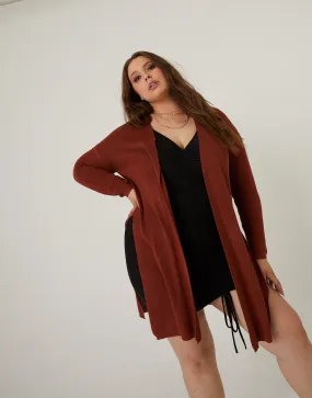 Plus Size Slit Sides Cardigan