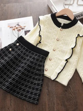 Precious Pearl Cardigan And Matching Skirt Set