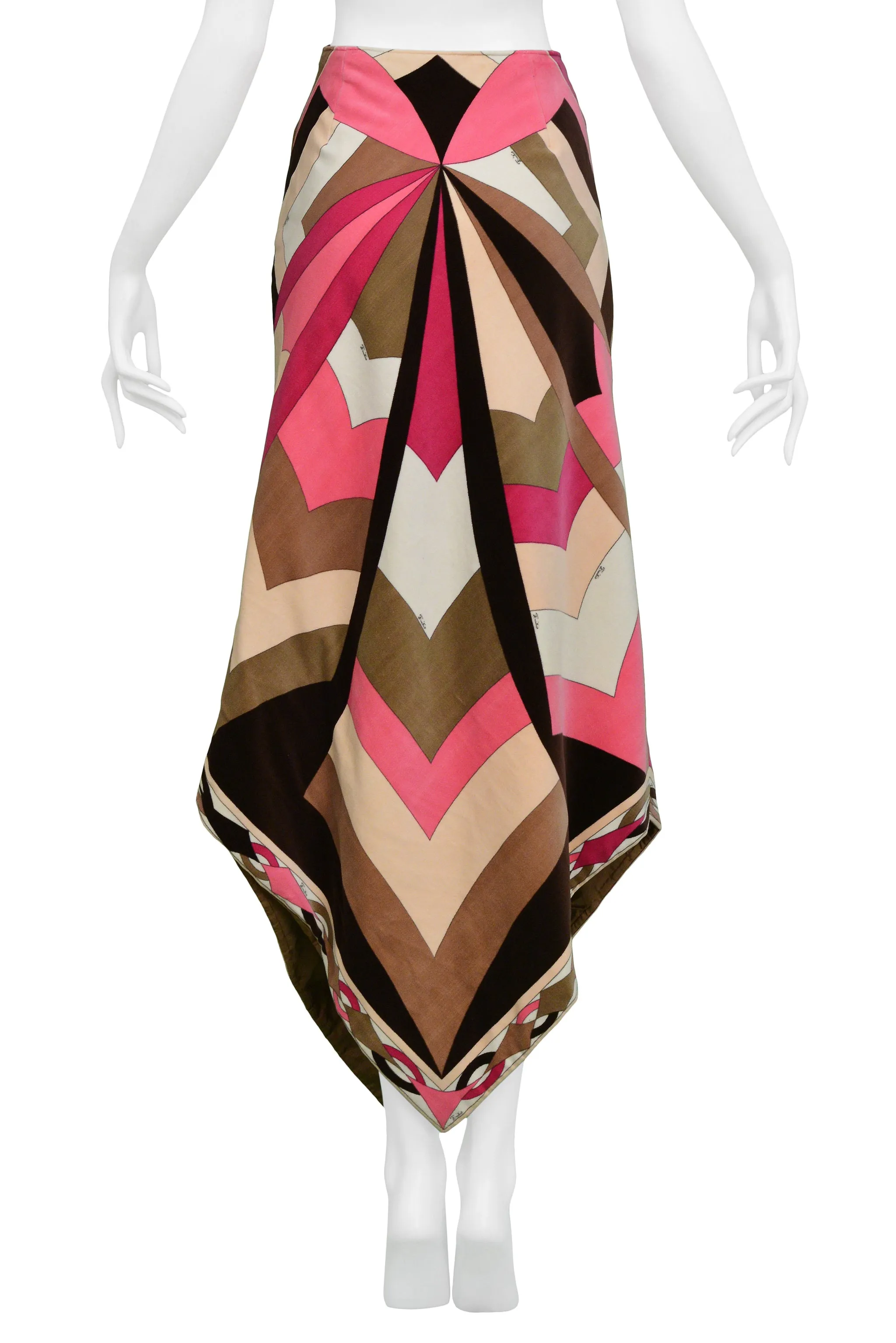 PUCCI PINK & BROWN VELVET HOSTESS SKIRT