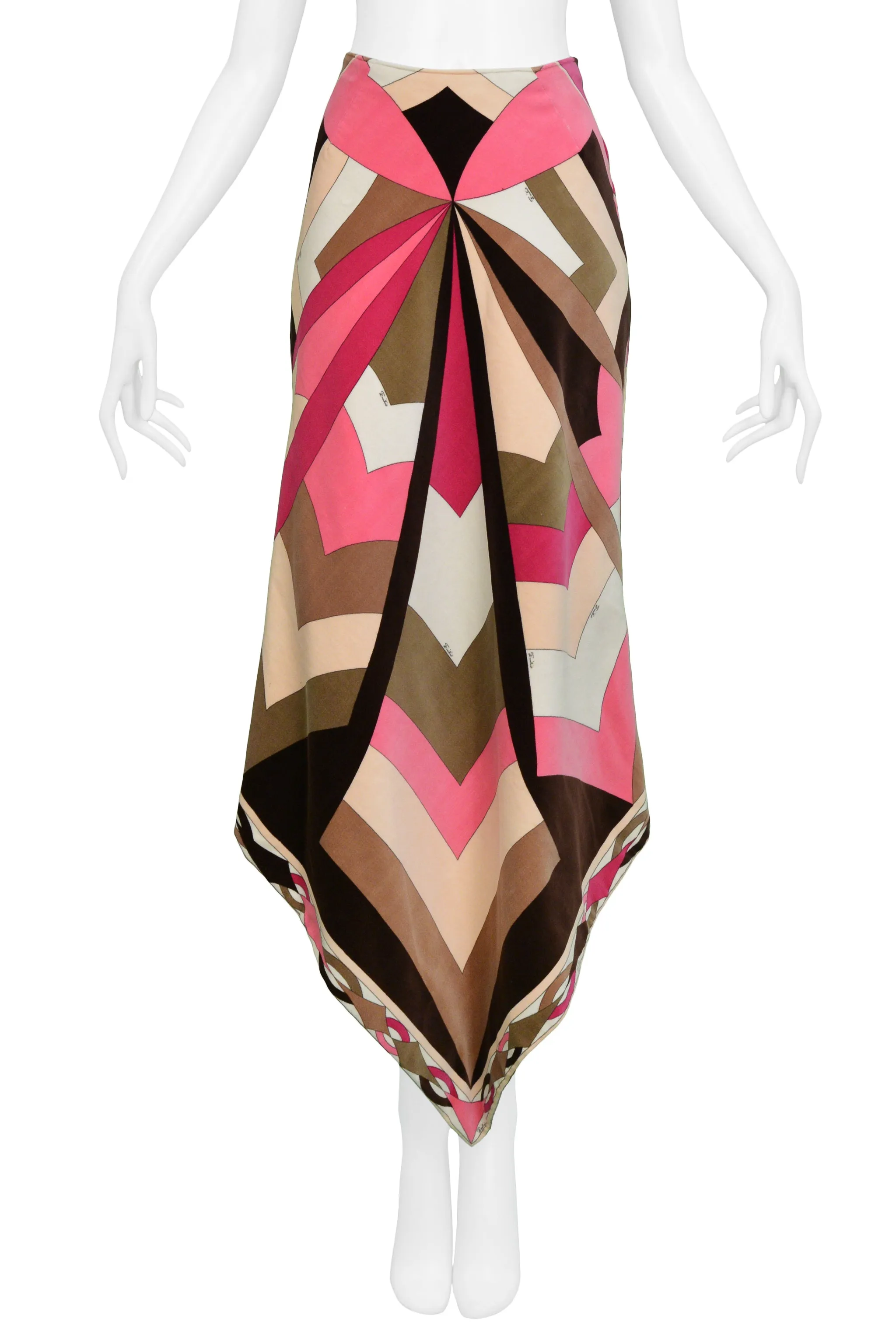 PUCCI PINK & BROWN VELVET HOSTESS SKIRT