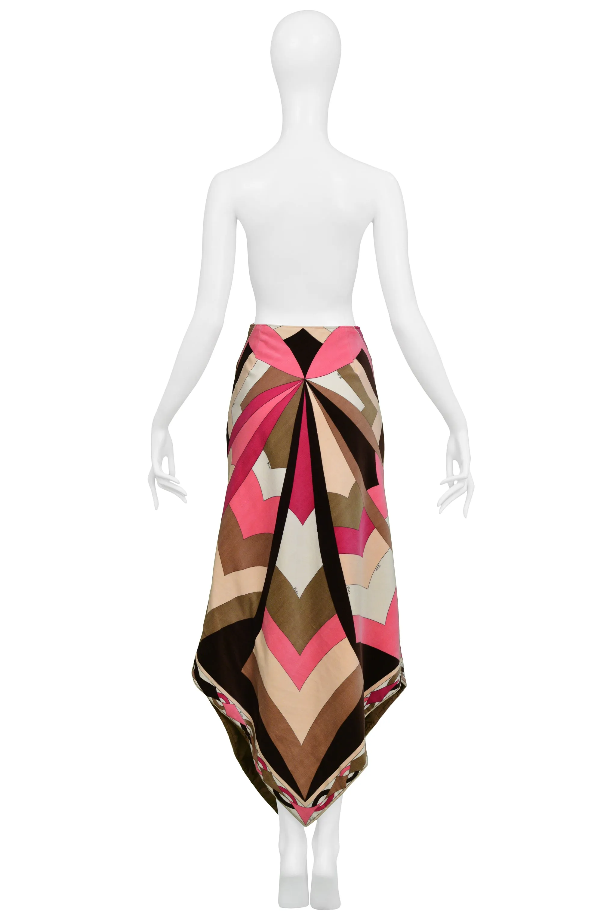 PUCCI PINK & BROWN VELVET HOSTESS SKIRT