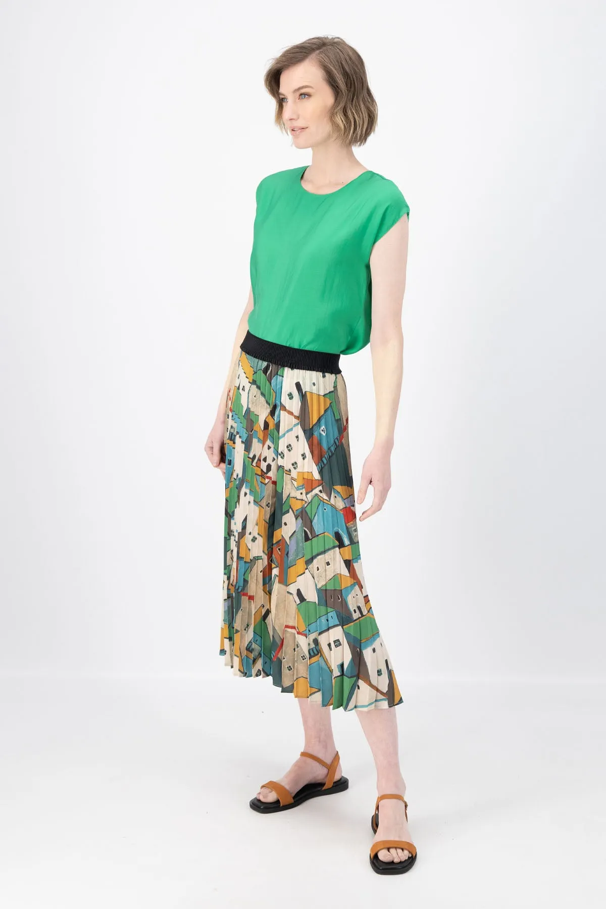 Pueblito Pleated Skirt Green